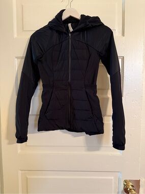 lululemon athletica Black Quilted Hooded Puffer Jacket
